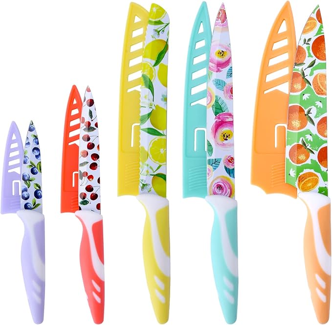 UPTRUST 10-piece Stainless Steel Kitchen Knife Set, Nonstick Coated - Image 7