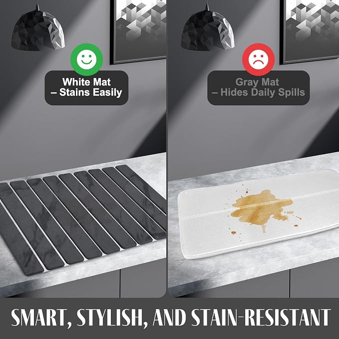 2 PCS Stone Dish Drying Mat for Kitchen Counter, Fast Drying Collapsible Dish - Image 5