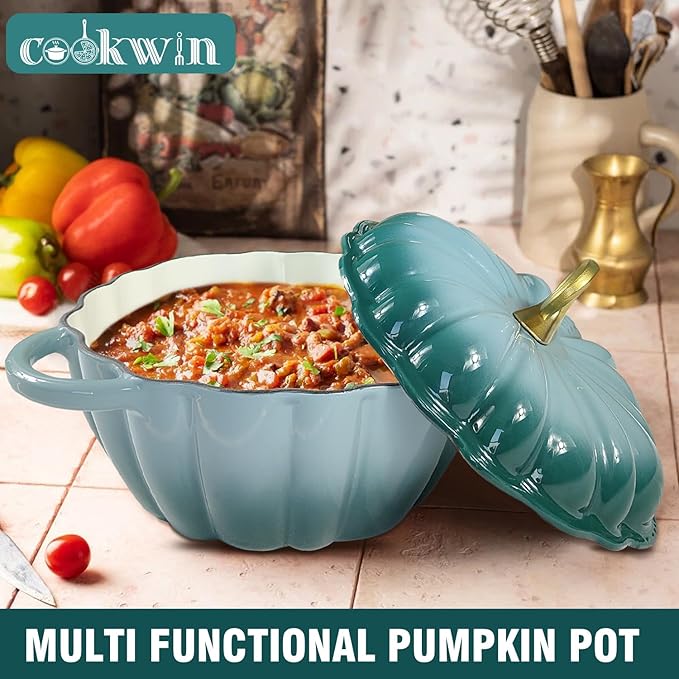 Pumpkin Enameled Cast Iron Dutch Oven - Image 4