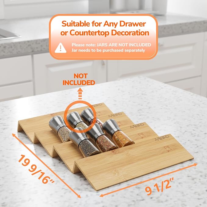 AMBIRD Bamboo Spice Drawer Organizer - Image 6