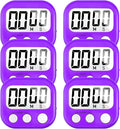 6 Pack Digital Kitchen Timer for Cooking Big Digits Loud Alarm Magnetic Backing by AOUCE