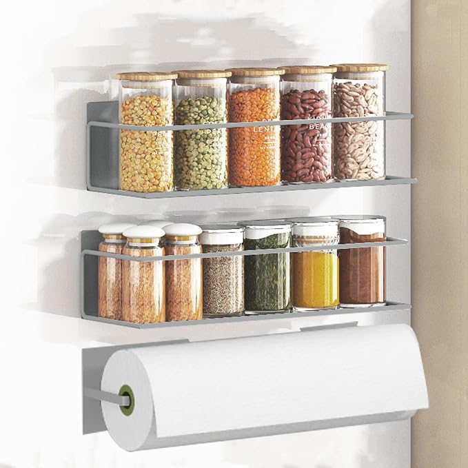 Magnetic Spice Rack For Refrigerator, Space Saving Magnetic Shelf For Fridge by Roysili