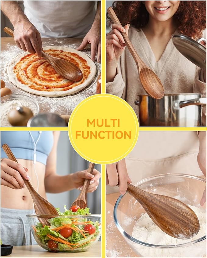 2Pcs Wooden Cooking Spoons, Wood Serving Spoons - Image 6