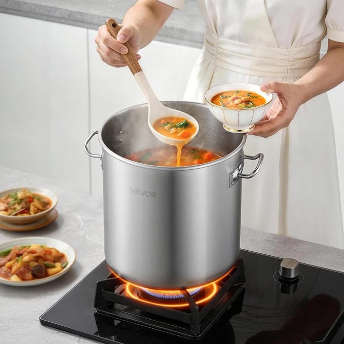 VEVOR Stainless Steel Stock Pot, 21-Quart Stainless Steel Stockpot - Image 8