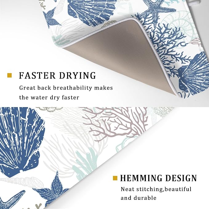 Summer Navy Blue Dish Drying Mat - Image 3