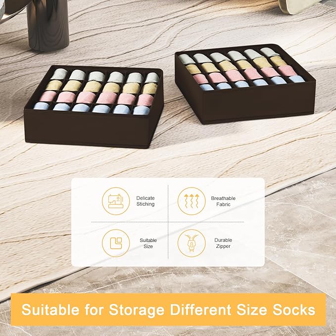 Joyoldelf Sock Organizer Drawer Organizer - Image 6