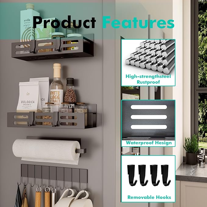 SETBAOO 4 Pack Magnetic Spice Rack - Image 4