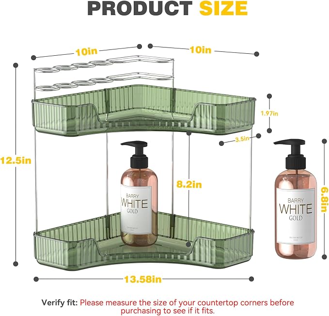 Asayuee 2-Tier Corner Bathroom Counter Organizer - Image 2