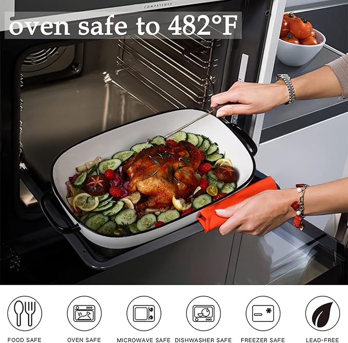 6 Quart Large Rectangular Baking Dish, 16x11 Inches Ceramic Baking Pan - Image 6