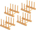 HBlife 4pcs Bamboo Dish Plate Bowl Cup Book Pot Lid Cutting Board Drying Rack by HBlife