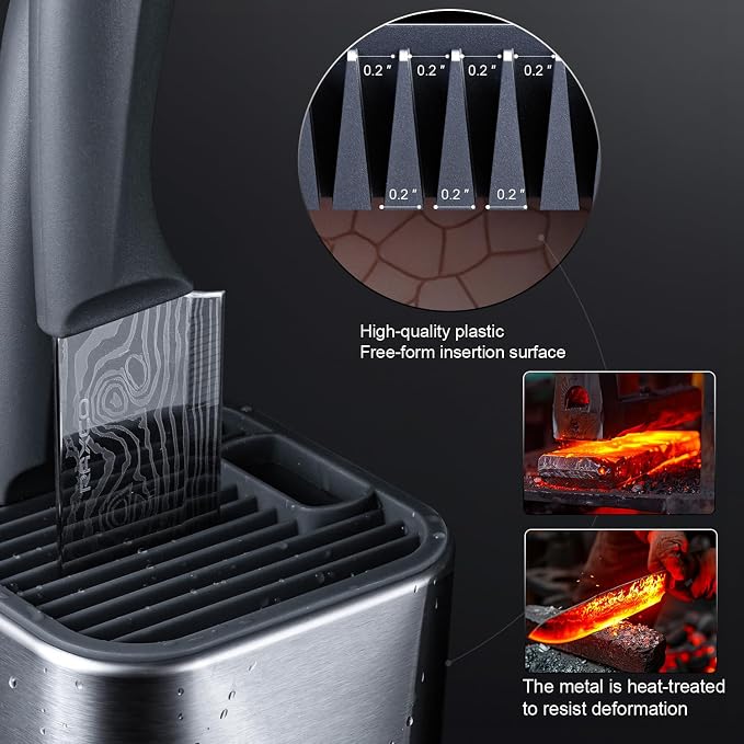 RAXCO 10-Piece Kitchen Knife Set | Stainless Steel Holder | Compact Design - Image 7