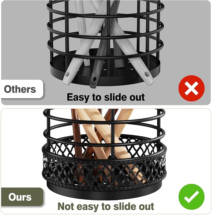 Metal Kitchen Utensil Holder for Kitchen Counter-5.43 x 5.98 inch, Fork & Knife - Image 2