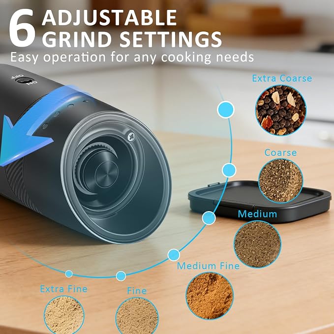 Gravity Electric Salt and Pepper Grinder Set Rechargeable Automatic Shakers - Image 5