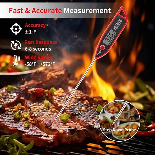 YFL Digital Meat Thermometer, Instant Read Food Thermometer, Large LCD Display - Image 2