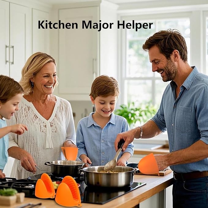 Oven Mitts Silicone Pot Holders Set Heat Resistant - Image 2