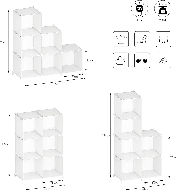 Stackable Closet Organizers and Storage 6 Cube Storage Organizer Closet - Image 9