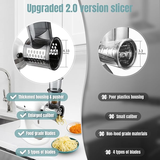 Stainless Steel Slicer Shredder Attachments - Image 4