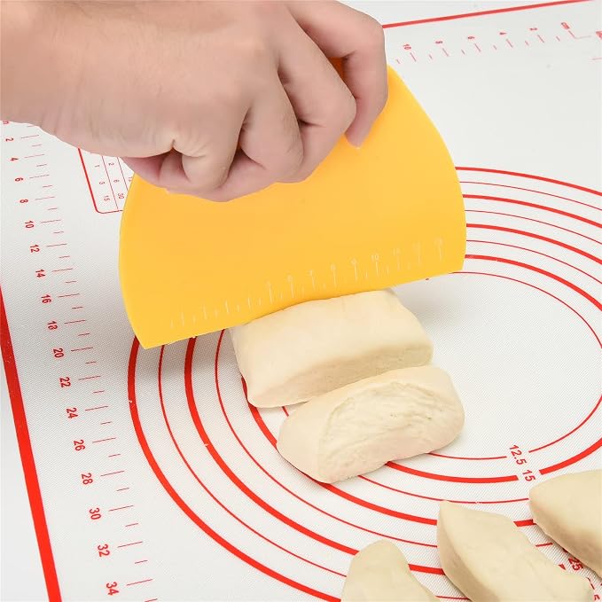 Dough Scraper Bench Scraper for Baking, 3 Pieces Food Safe Plastic - Image 5