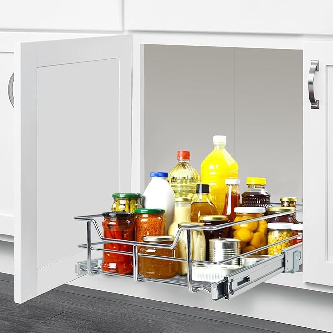 Pull Out Cabinet Organizer 11" W X 17" D, Slide Out Drawers - Image 9