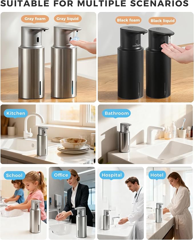 Automatic Liquid Soap Dispenser Touchless, 304 Stainless Steel Bottle Body - Image 9