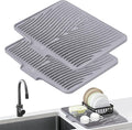 Silicone Dish Drying Mat for Kitchen Counter, Dish Drying Pad, Non-Slip Drain by COPLIB