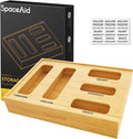 SpaceAid Bag Storage Organizer for Kitchen Drawer, Bamboo Organizer, Compatible by SpaceAid