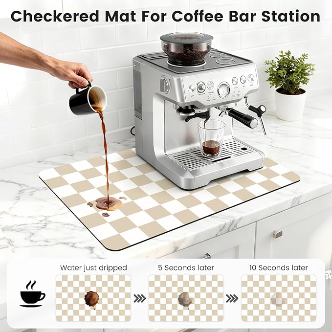 12" x 20" Checkered Dish Drying Mat - Image 3