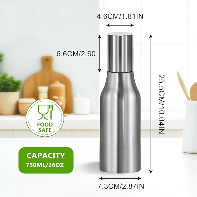 Stainless Steel Oil Dispenser Bottle - 750ML Leak-Proof Oil Container - Image 3