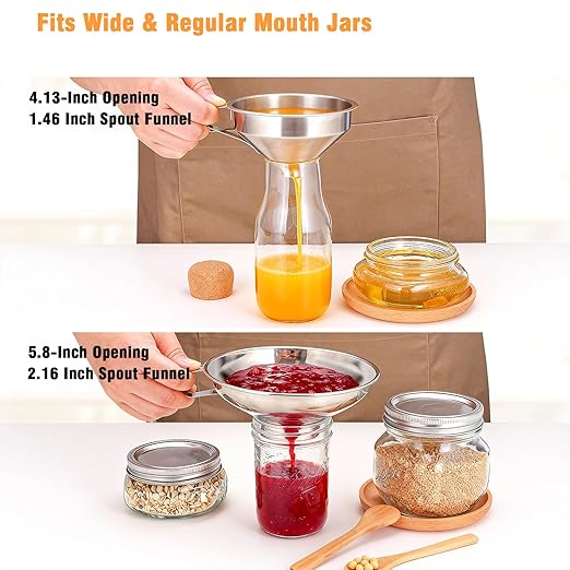 2-Pack Canning Funnels, Wide Mouth & Regular Mouth Kitchen Funnels - Image 4