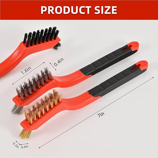 3pcs Wire Brushes for Cleaning Rust, Upgrade Wire Brush Set - Image 3