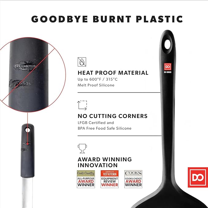 DI ORO Silicone Turner Spatula Set - Image 4