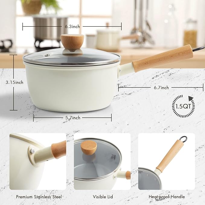 ROCKURWOK Ceramic Nonstick Sauce Pan - Image 6