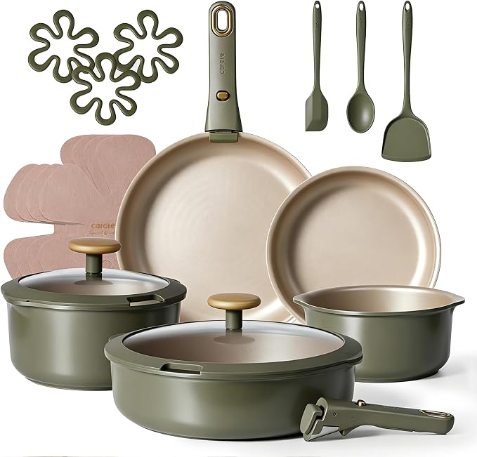 CAROTE 19 Pcs Pots and Pans Set, Nonstick Cookware Sets by CAROTE