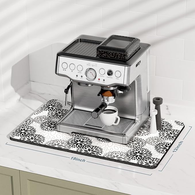 Rnivvi Coffee Mat, Hide Stain Rubber Backed Absorbent Dish Drying Pad - Image 2