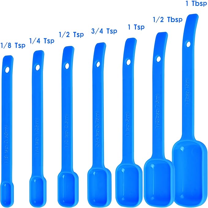 Plastic Measuring Cups and Spoons Set 15, Metric & US 7 Measure Cups & 7 - Image 3