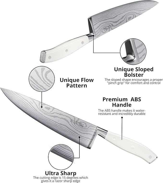 Yatoshi 12 Piece White Knife Block Set - Image 3