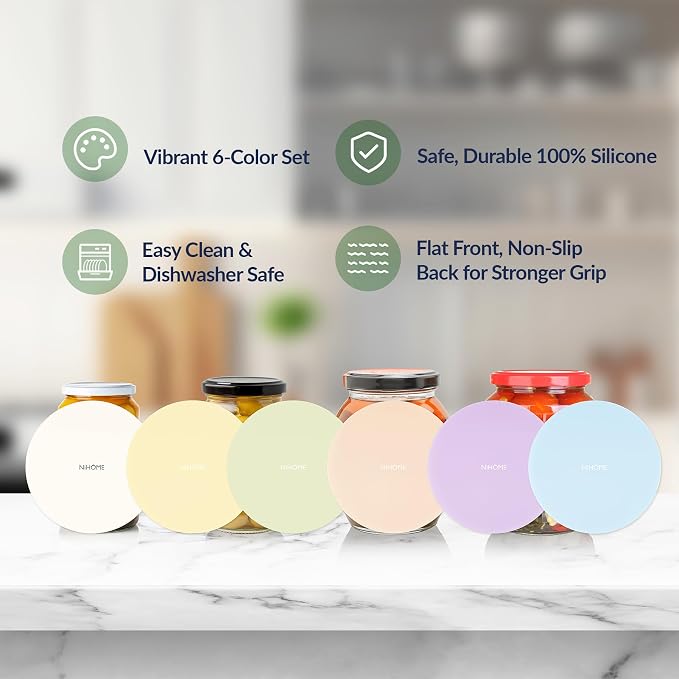 NIHOME Silicone Jar Opener – 6 Inch Large Anti-Slip Grip Pads, Premium 100% - Image 5