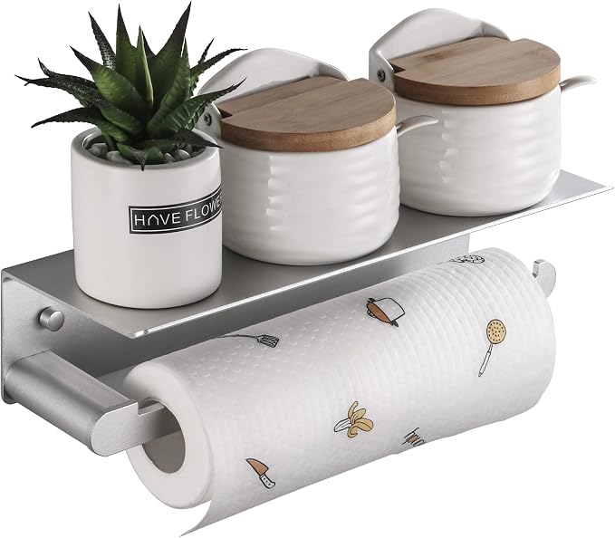 Paper Towel Holder Wall Mount for Kitchen, Self-Adhesive Paper Towel Holder by DUFU