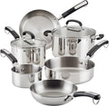 Farberware Brilliance Stainless Steel Cookware Set, 10 Piece Pots and Pans Set by Farberware