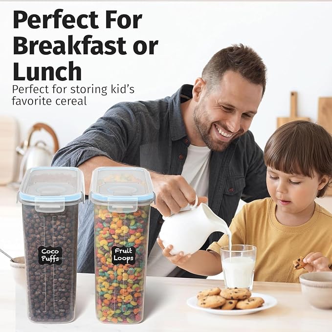 Shazo 2 Pack EXTRA Large Airtight Food Storage Cereal Containers - Image 2