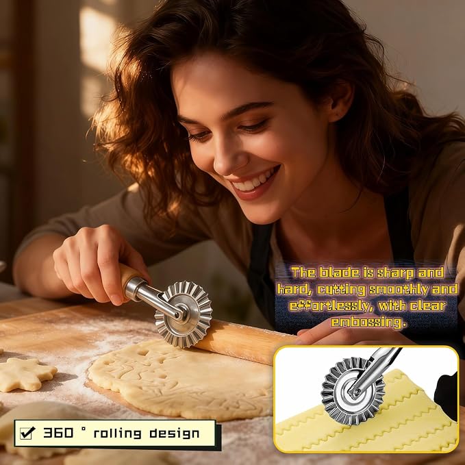 Pastry Wheel Cutter, 2 Inch Ravioli Cutter - Image 3