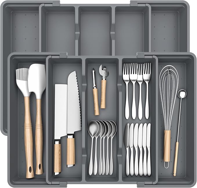Silverware Organizer, Expandable Utensil Drawer Organizer by Unknown