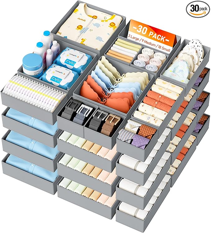 DIMJ Drawer Organizer Clothes 30 Pack by DiMJ