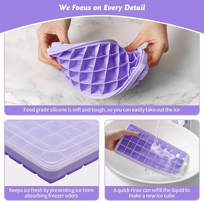 Silicone Ice Cube Tray with Leak-Proof Lid & Storage Bin - Image 6