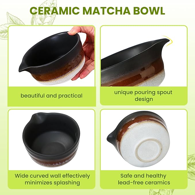 Matcha Whisk Set, Ceramic Matcha Kit Desert Style, Matcha Whisk and Bowl - Image 4