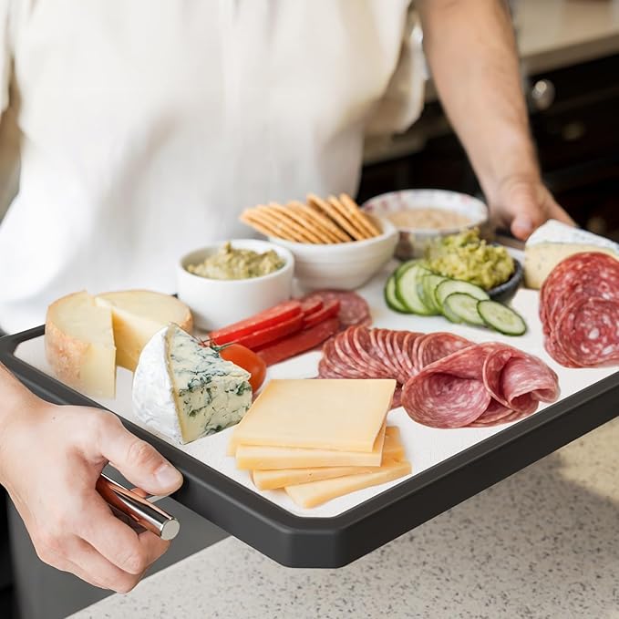 Titanium Cutting Boards for Kitchen, Large 16x11 Inch Pure Titanium and Wheat - Image 7