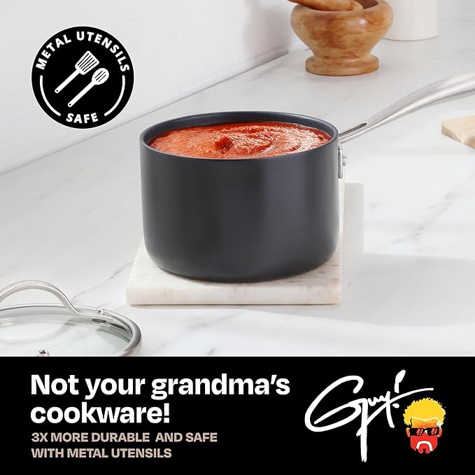Guy Fieri's Flavortown Laser Titanium 2-Quart Sauce Pan - Image 5