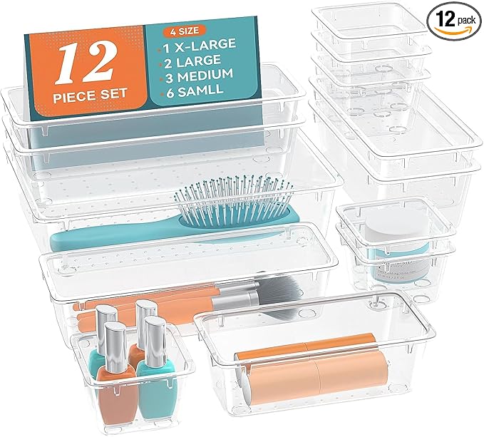 ElegantArray 12 PCS Drawer Organizer Set, 4 Sizes Tool Storage Trays, by Unknown
