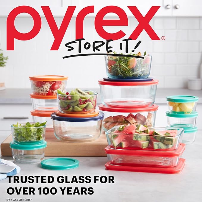 Pyrex Simply Store Glass Food Storage Containers Set, Meal Prep Containers - Image 5