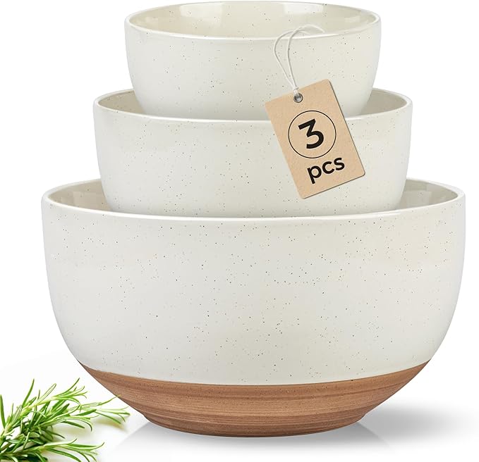 AmorArc Ceramic Mixing Bowls|Nesting Bowls Set of 3 by AmorArc